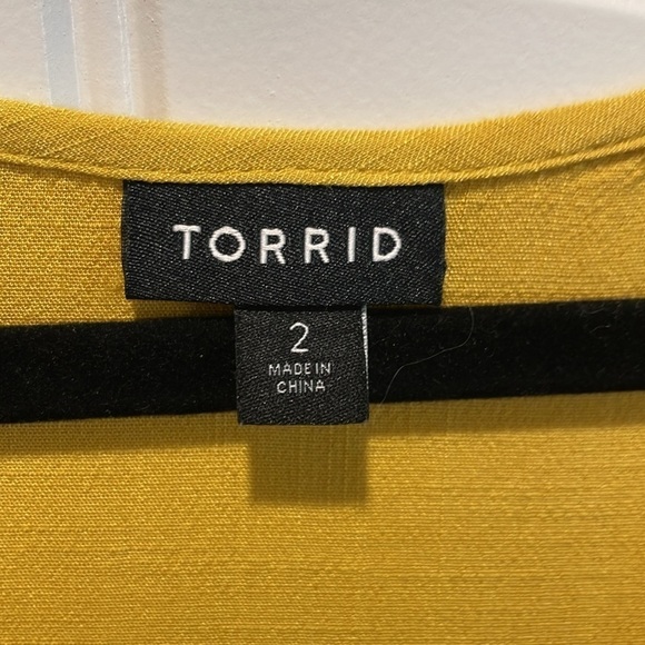 Torrid Women’s Tank Top 2X Yellow Boho Babydoll Sleeveless Button Front Tiered - Picture 10 of 16